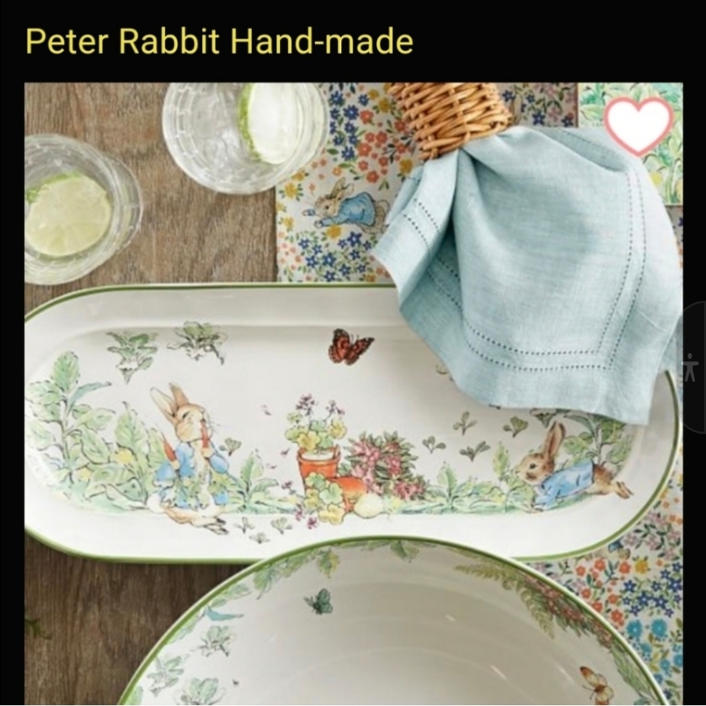 NEW Beatrix Potter Garden tablecloth Cotton Peter Rabbit handmade - Picture 12 of 12